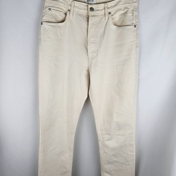 AGOLDE Remy High Rise Straight Leg Jeans Button Fly White Size 29 Preppy Chic - Picture 3 of 15
